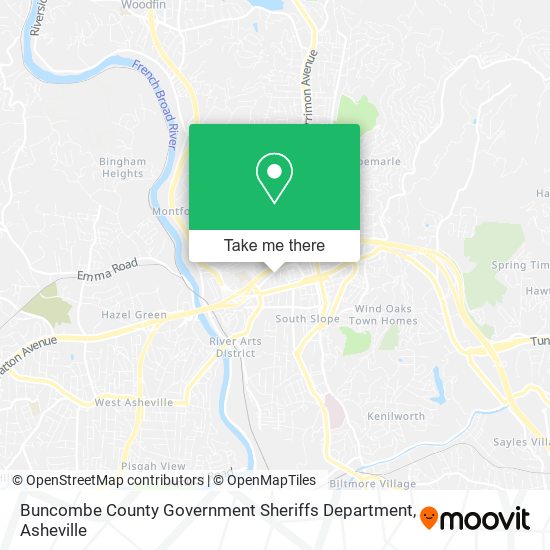 Buncombe County Government Sheriffs Department map
