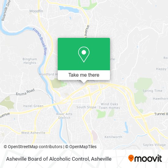 Mapa de Asheville Board of Alcoholic Control