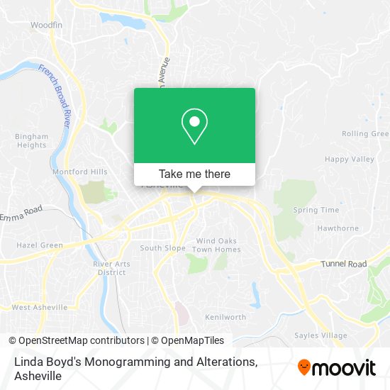 Linda Boyd's Monogramming and Alterations map