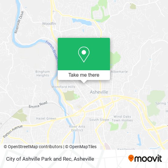 City of Ashville Park and Rec map