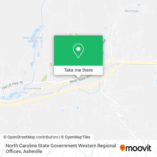 Mapa de North Carolina State Government Western Regional Offices