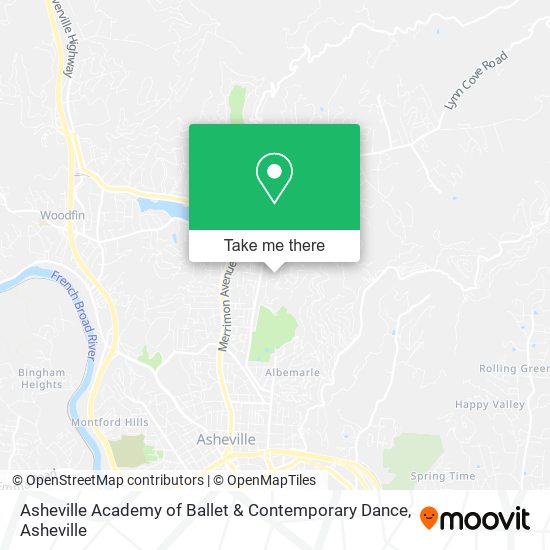 Mapa de Asheville Academy of Ballet & Contemporary Dance