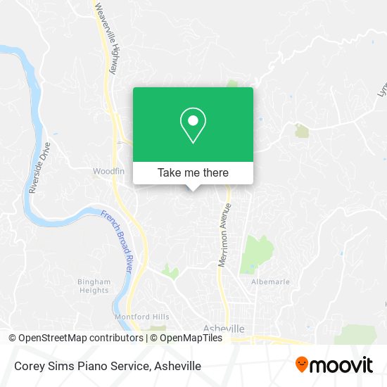 Corey Sims Piano Service map