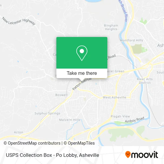 Mapa de USPS Collection Box - Po Lobby