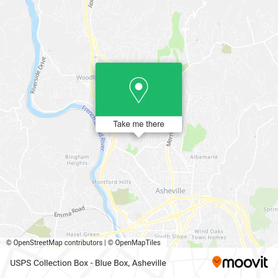 USPS Collection Box - Blue Box map