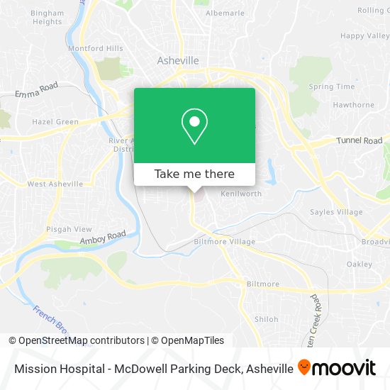 Mapa de Mission Hospital - McDowell Parking Deck