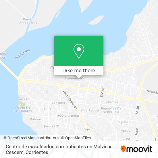 Centro de ex soldados combatientes en Malvinas Cescem map