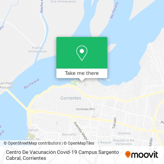 Mapa de Centro De Vacunación Covid-19 Campus Sargento Cabral