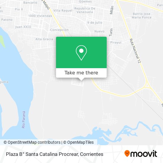Mapa de Plaza B° Santa Catalina Procrear