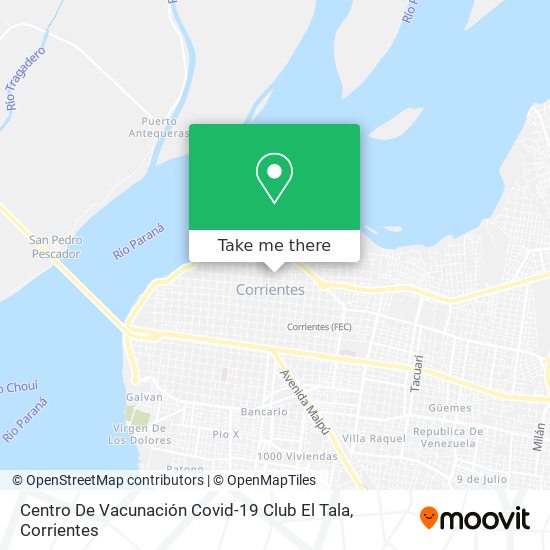 Mapa de Centro De Vacunación Covid-19 Club El Tala