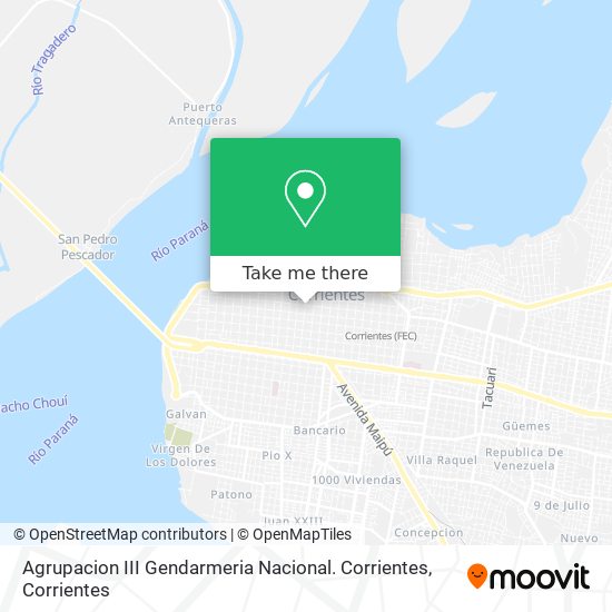 Agrupacion III Gendarmeria Nacional. Corrientes map