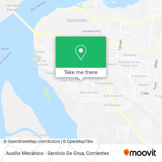 Mapa de Auxilio Mecánico - Servicio De Grua