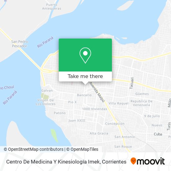 Mapa de Centro De Medicina Y Kinesiología Imek