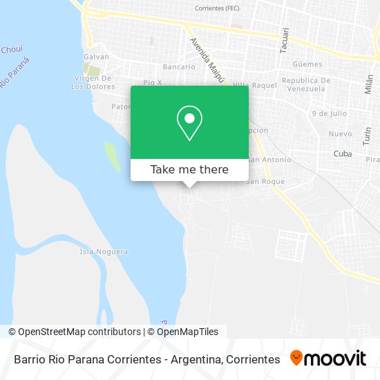 Barrio Rio Parana Corrientes - Argentina map