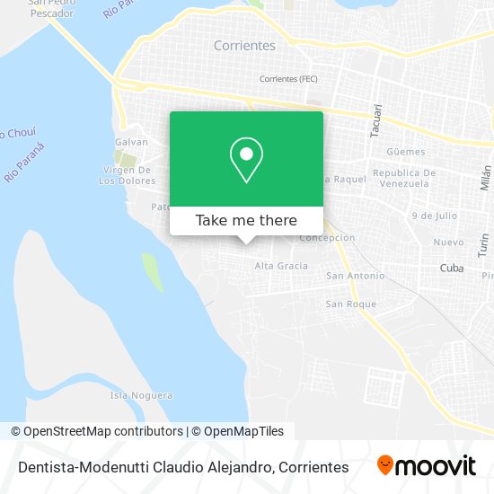 Mapa de Dentista-Modenutti Claudio Alejandro