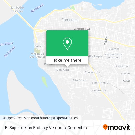El Super de las Frutas y Verduras map