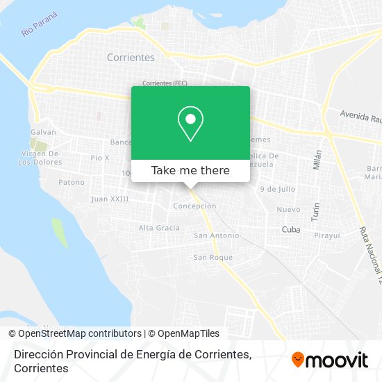 Dirección Provincial de Energía de Corrientes map