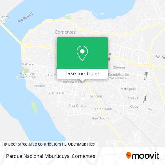Parque Nacional Mburucuya map