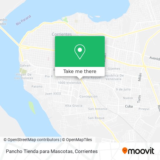 Mapa de Pancho Tienda para Mascotas