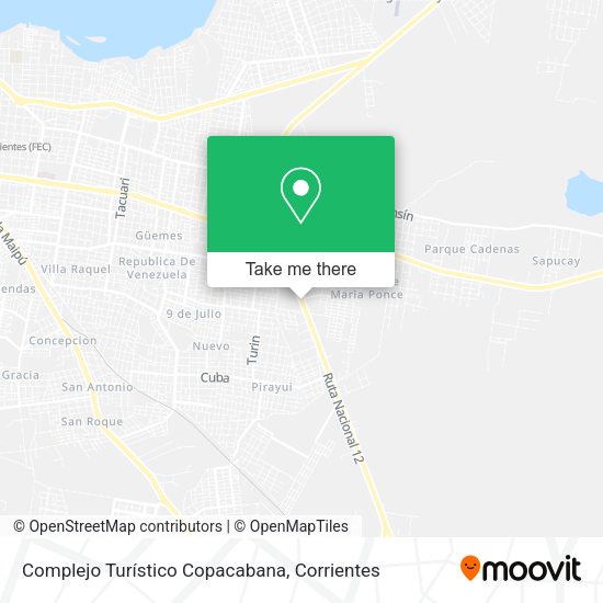 Mapa de Complejo Turístico Copacabana