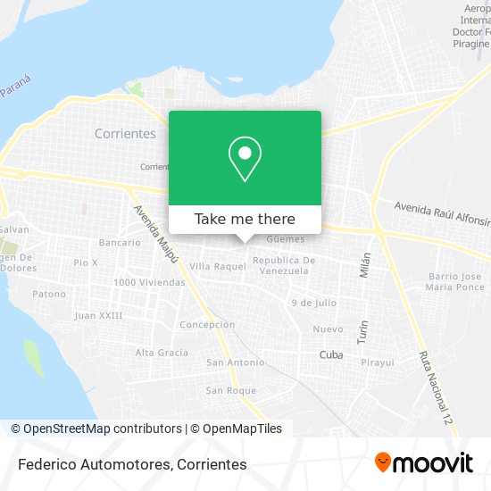 Mapa de Federico Automotores
