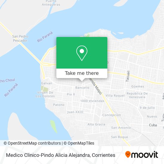 Medico Clinico-Pindo Alicia Alejandra map