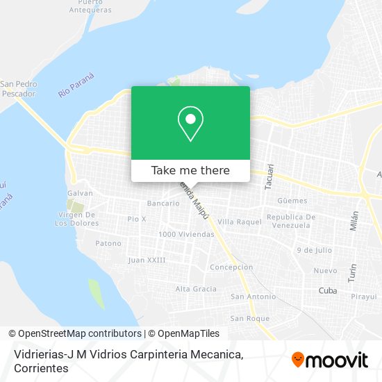 Mapa de Vidrierias-J M Vidrios Carpinteria Mecanica