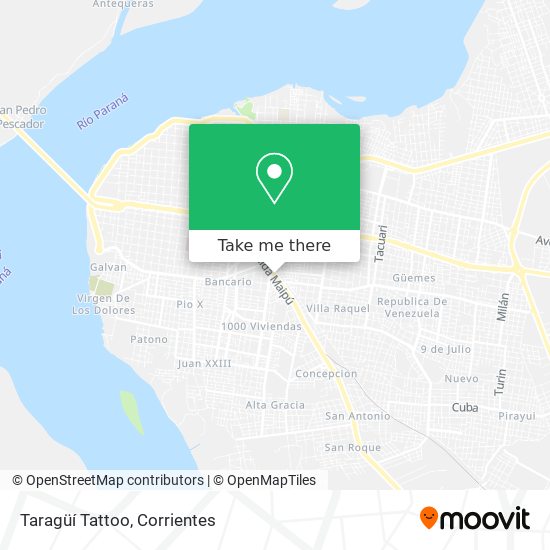 Taragüí Tattoo map