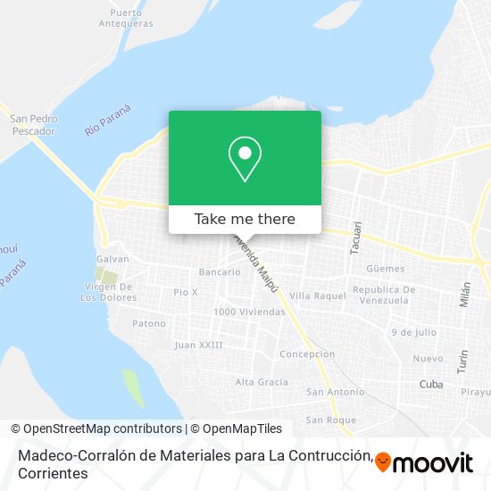 Madeco-Corralón de Materiales para La Contrucción map