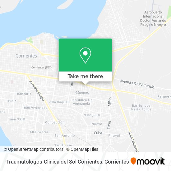 Mapa de Traumatologos-Clinica del Sol Corrientes