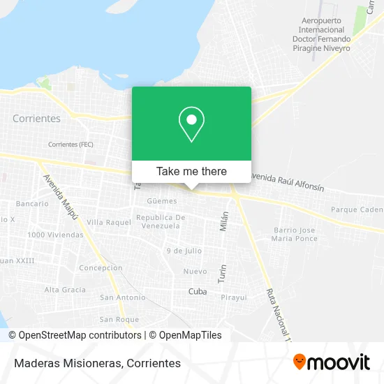 Maderas Misioneras map