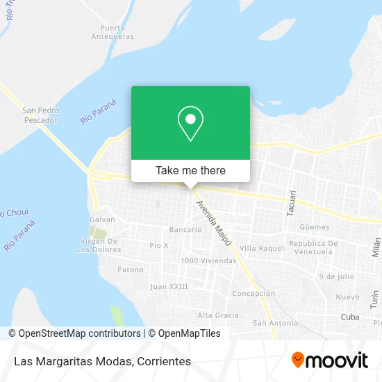 Las Margaritas Modas map