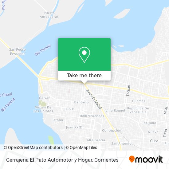 Cerrajeria El Pato Automotor y Hogar map