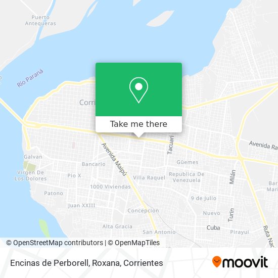 Mapa de Encinas de Perborell, Roxana