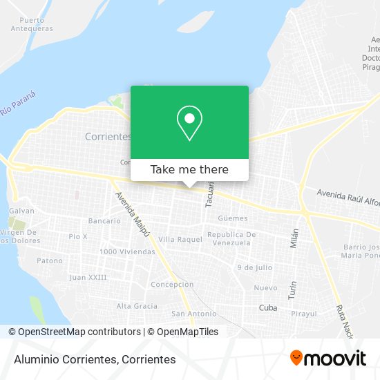 Aluminio Corrientes map