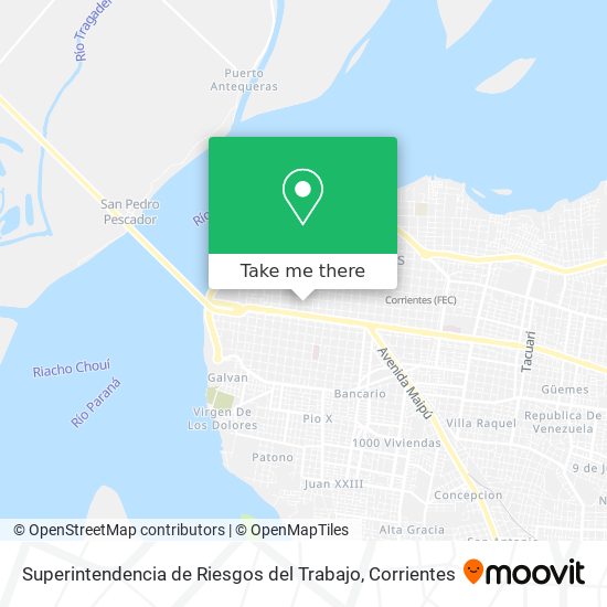 Superintendencia de Riesgos del Trabajo map