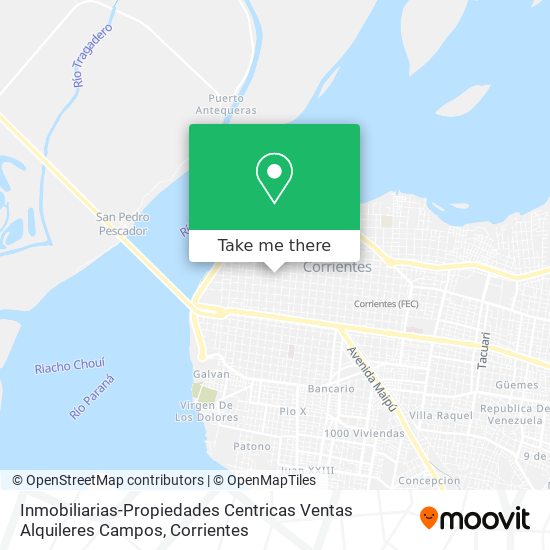Inmobiliarias-Propiedades Centricas Ventas Alquileres Campos map