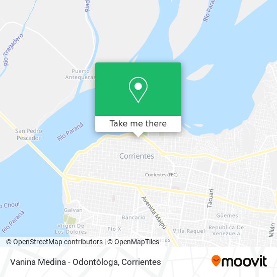 Mapa de Vanina Medina - Odontóloga