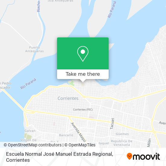 Mapa de Escuela Normal José Manuel Estrada Regional