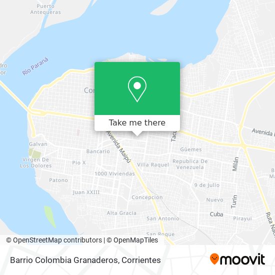 Barrio Colombia Granaderos map