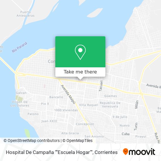 Mapa de Hospital De Campaña ""Escuela Hogar""