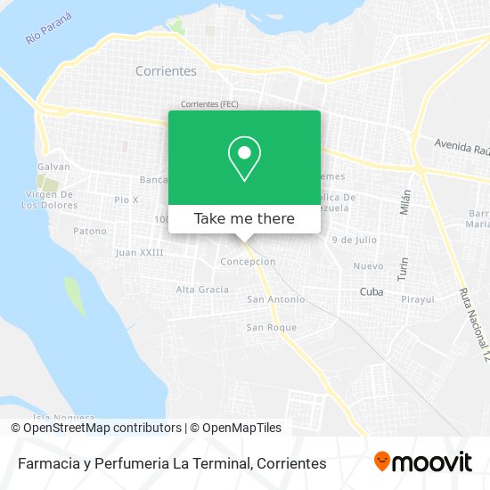 Mapa de Farmacia y Perfumeria La Terminal