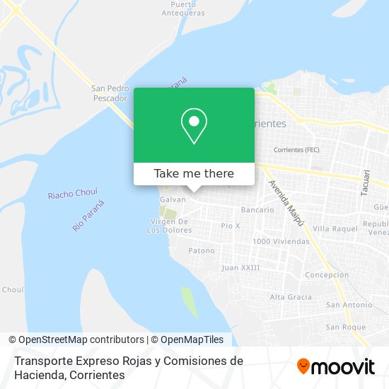 Transporte Expreso Rojas y Comisiones de Hacienda map