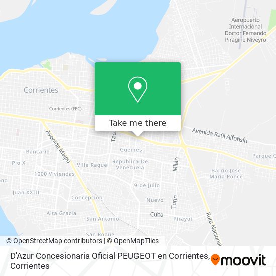 D'Azur Concesionaria Oficial PEUGEOT en Corrientes map