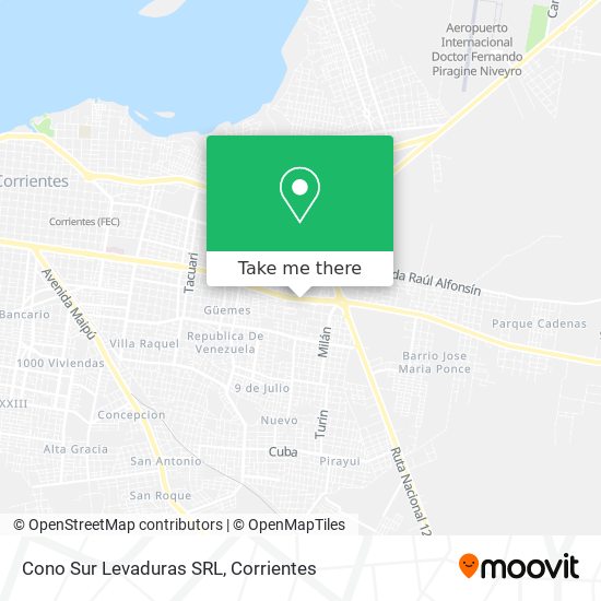 Mapa de Cono Sur Levaduras SRL