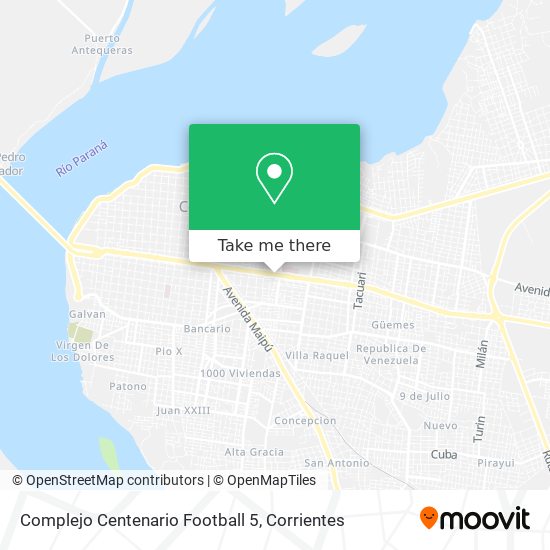 Mapa de Complejo Centenario Football 5