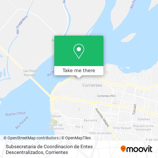 Subsecretaria de Coordinacion de Entes Descentralizados map