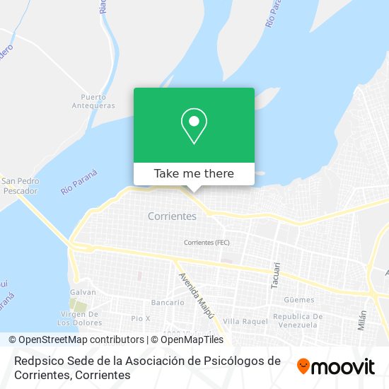 Mapa de Redpsico Sede de la Asociación de Psicólogos de Corrientes