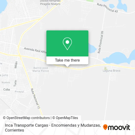 Inca Transporte Cargas - Encomiendas y Mudanzas map