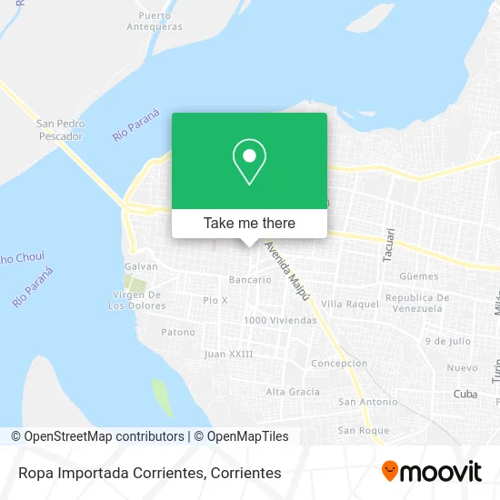 Ropa Importada Corrientes map